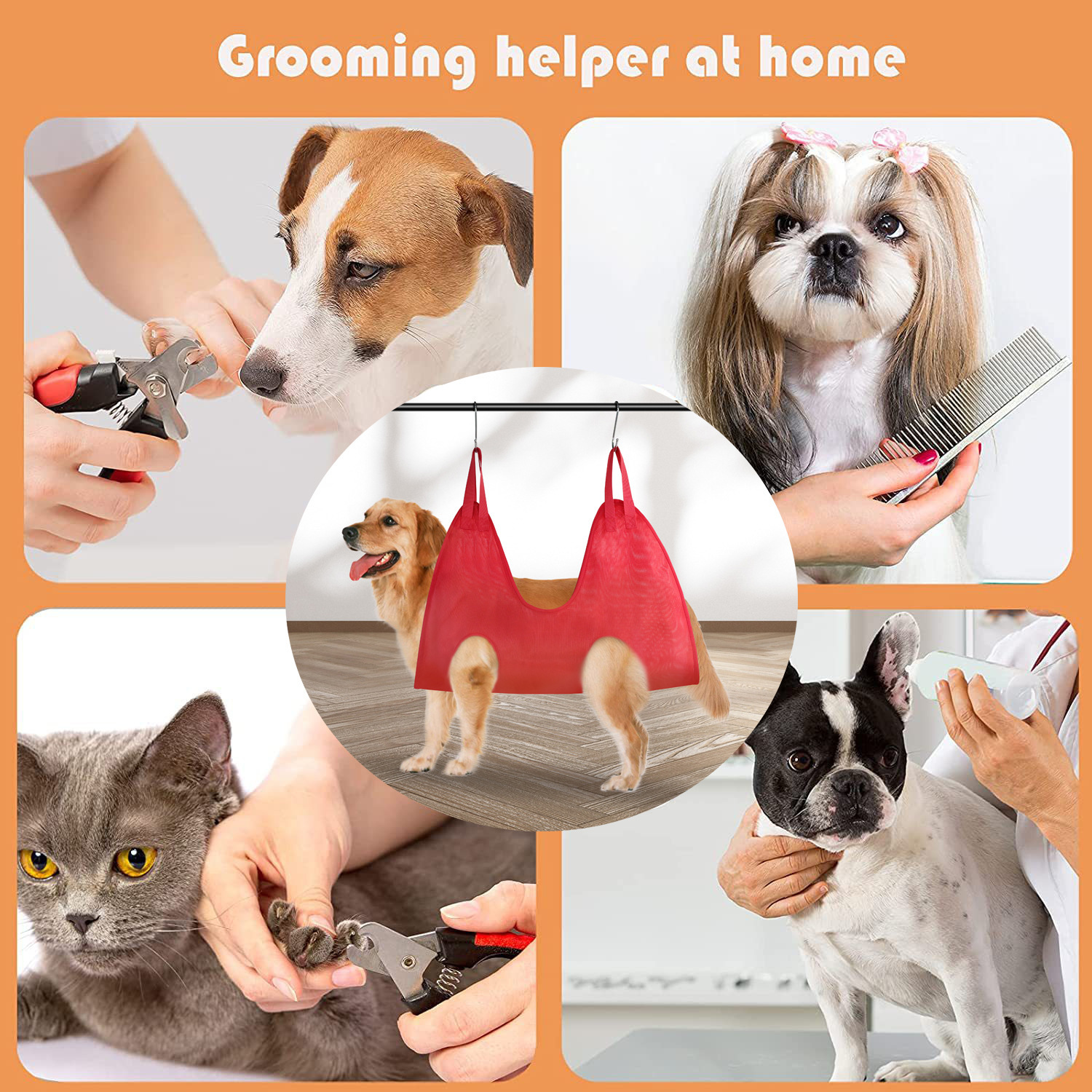 Hammocks for pet cats and dogs, pet nail trimming, small and medium-sized cat and dog grooming hammocks details Picture
