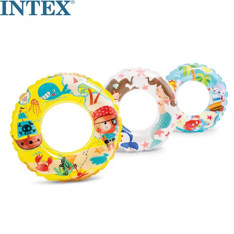 intex 59242 Inflatable swimming ring water toy Cross-border transparent set Swimming ring is a must-have for swimming Item Picture