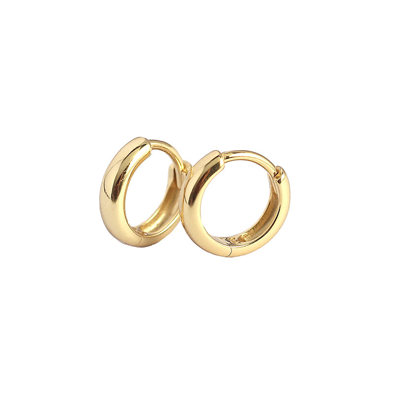 Yhe0350 Smooth Round S925 Sterling Silver Earrings Europe And The United States Simple Studs Stacked With Temperament 100 Buckle Female 5167 Item Picture