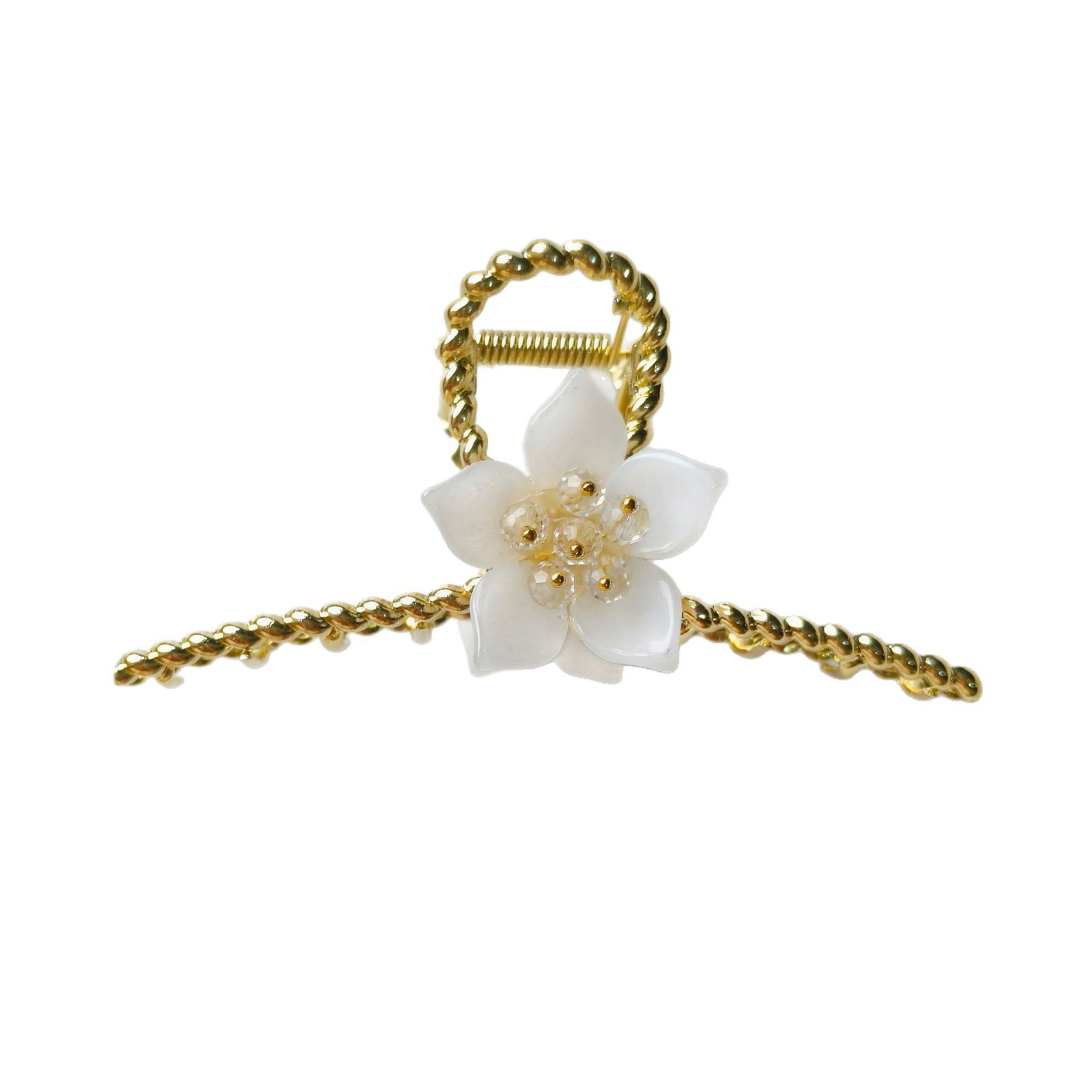 Elegant pearl metal flower hair clips with ethnic style at the back of the head, elegant shark clips, and popular hairpin clips on the head Item Picture