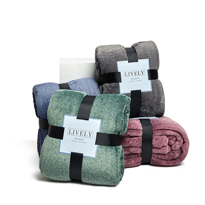 Solid Color Flannel Blanket Thickened Office Nap Blanket Air Conditioning Blanket Single Sofa Cover Blanket Blanket Blanket Blanket Quilt details Picture
