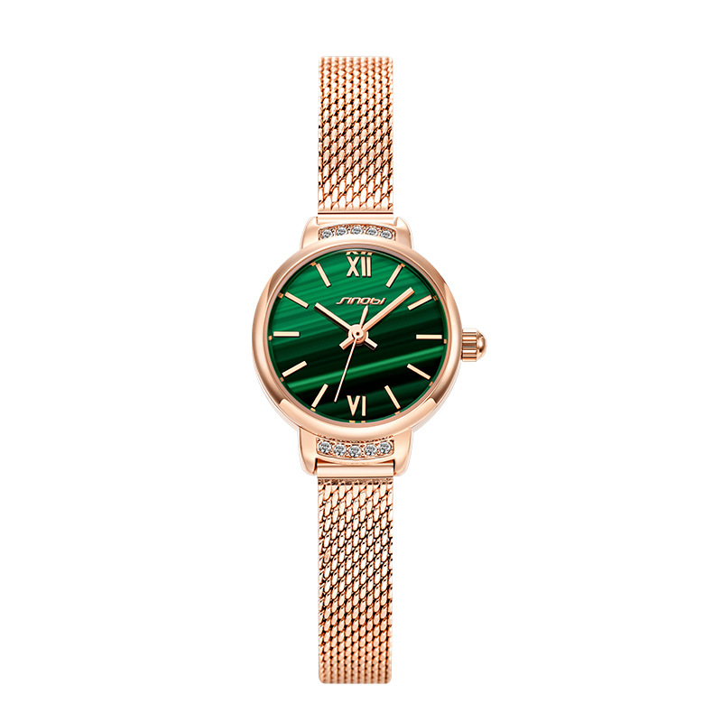 sinobi fashionable women's watches, personalized Milanese mesh green watches, creative cross-border women's watches wholesale and consignment 9853 Item Picture
