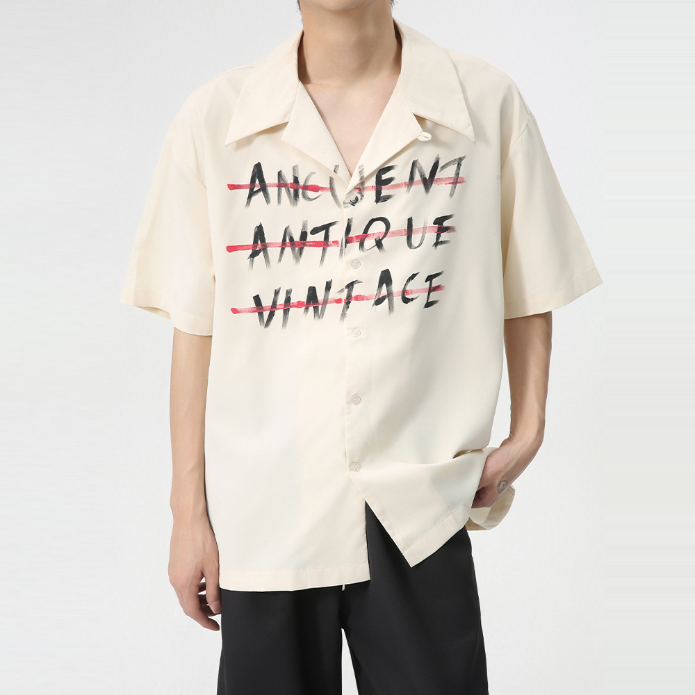 MTLCLOTHES men's Wear: 2024 Summer Collection New American fashion letter design sense lapel shirt short-sleeved trend Application Scenario