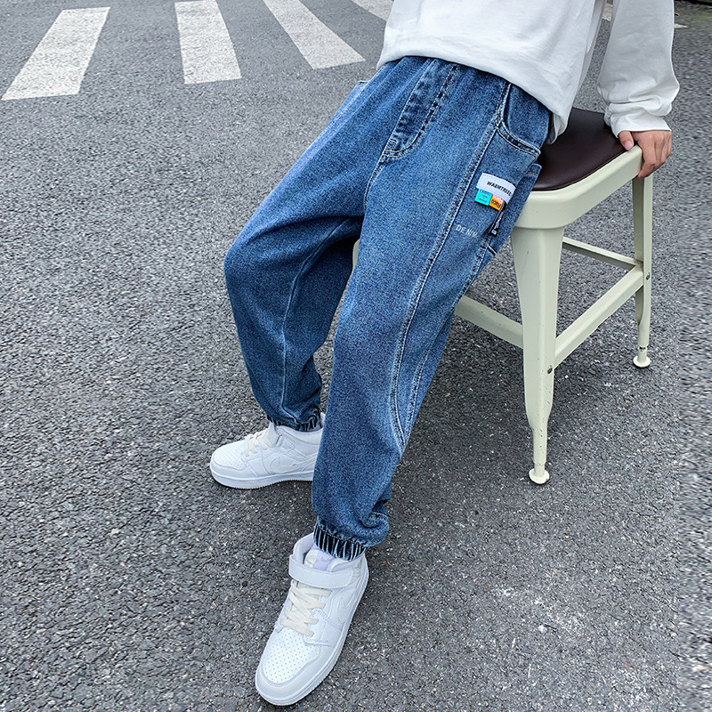 New autumn and winter collection of boys' jeans 2022, Zhongda Tong casual long Pants, trendy straight-leg pants, children's pants wholesale Application Scenario