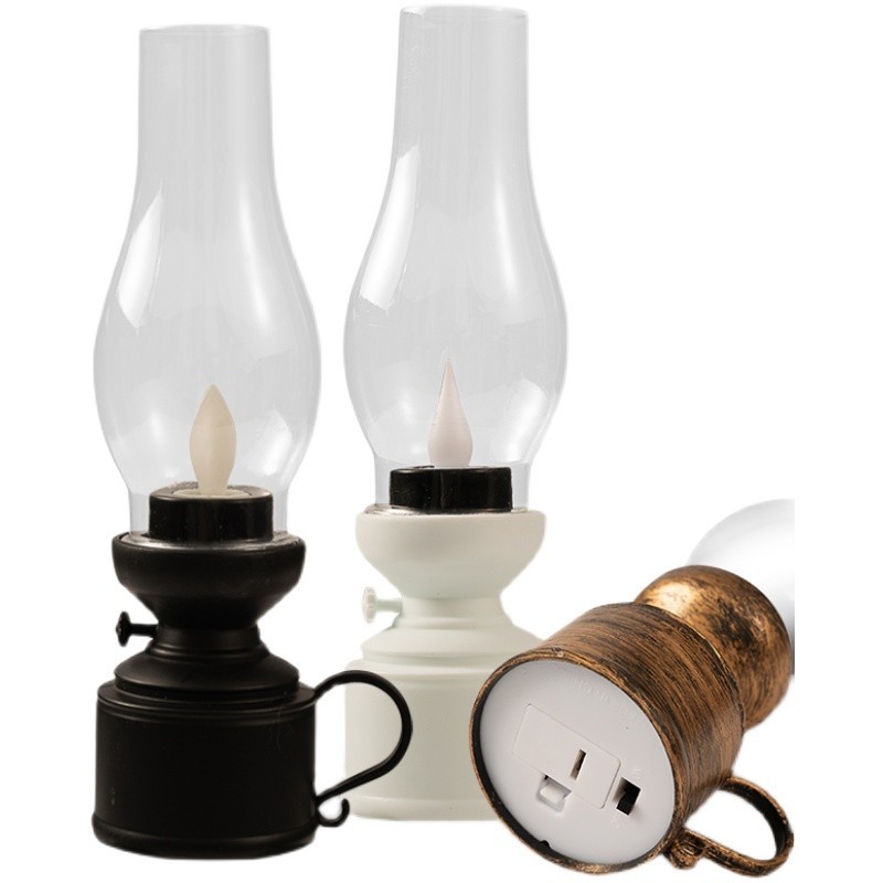 Christmas Retro Light Electronic Kerosene Lamp Tabletop Decoration For The New Year Halloween Oil Lamp Scene Decoration Item Picture