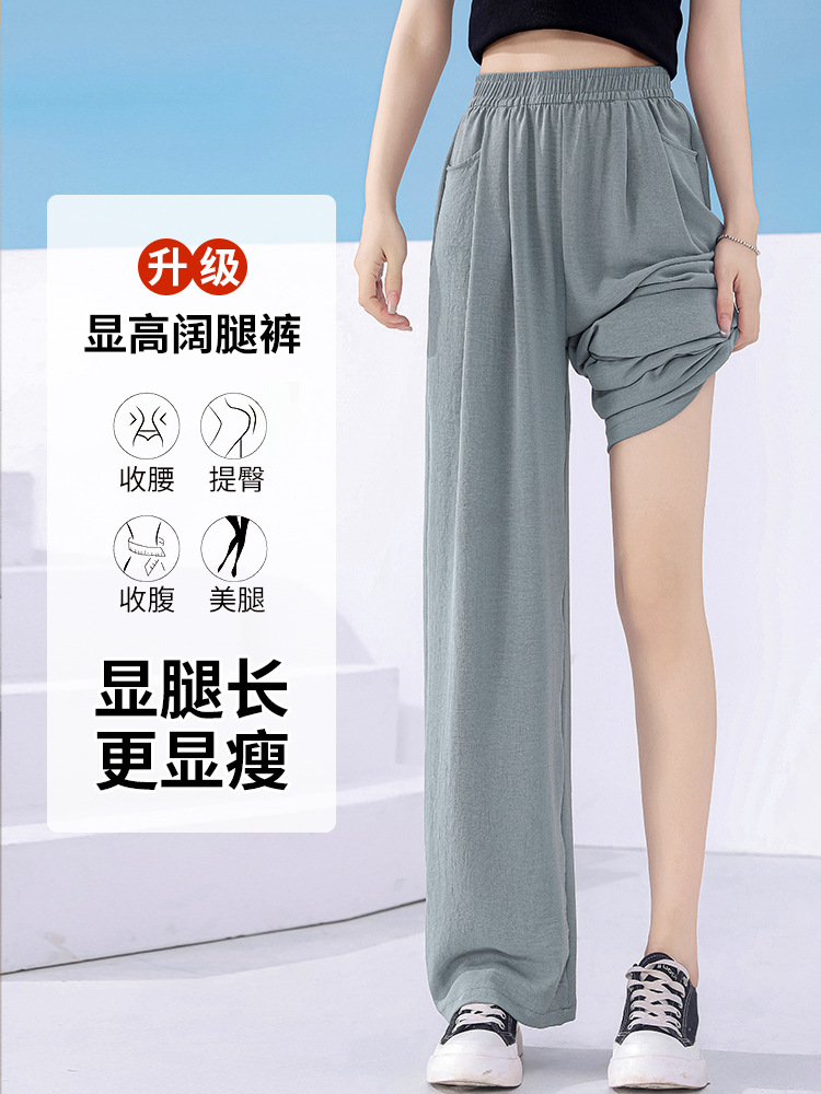 Ice Silk Wide-Leg Pants Women 2024 Spring New High-Waisted Casual Summer Thin Pants Women Spring High-Grade Sense Of Yamamoto Pants Application Scenario