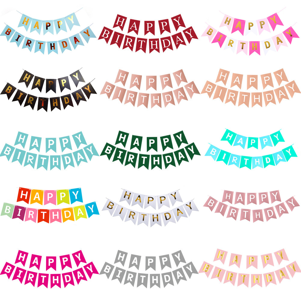 Happy birthday! Fishtail flag, Halloween, Christmas letter flags, banners, streamers, party decorations