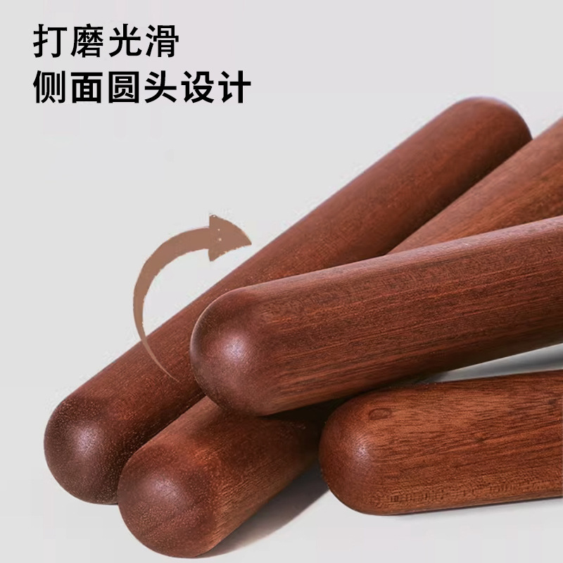 Homemade ebony rolling pins, non-stick red sandalwood rolling sticks, large-sized dough sticks, custom-made flour sticks Specification image