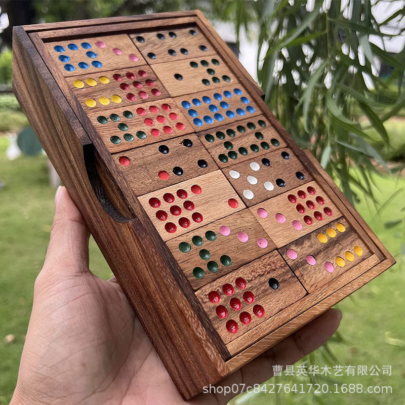 木制多米诺骨牌玩具套装Giantdominoes实木多米诺套装积木玩具