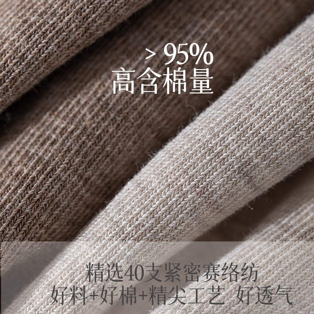 Summer pure cotton socks, thin men's antibacterial short socks, spring and summer boneless boat socks, men's black spring and summer breathable cotton socks Specification image