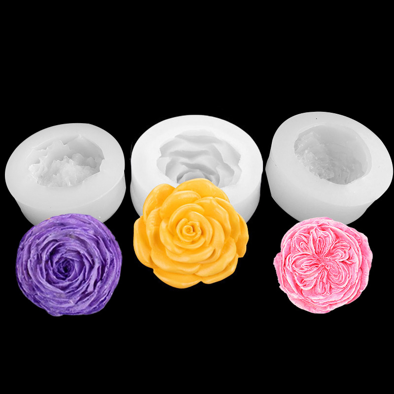 Rose, lotus, camellia scented candle, gypsum resin, clay chocolate mousse, flower handcrafted silicone mold Specification image