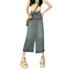 High-waisted slit denim skirt for women, 2025 new summer A-line skirt, body-hugging skirt, pear-shaped long dress, trendy Item Picture