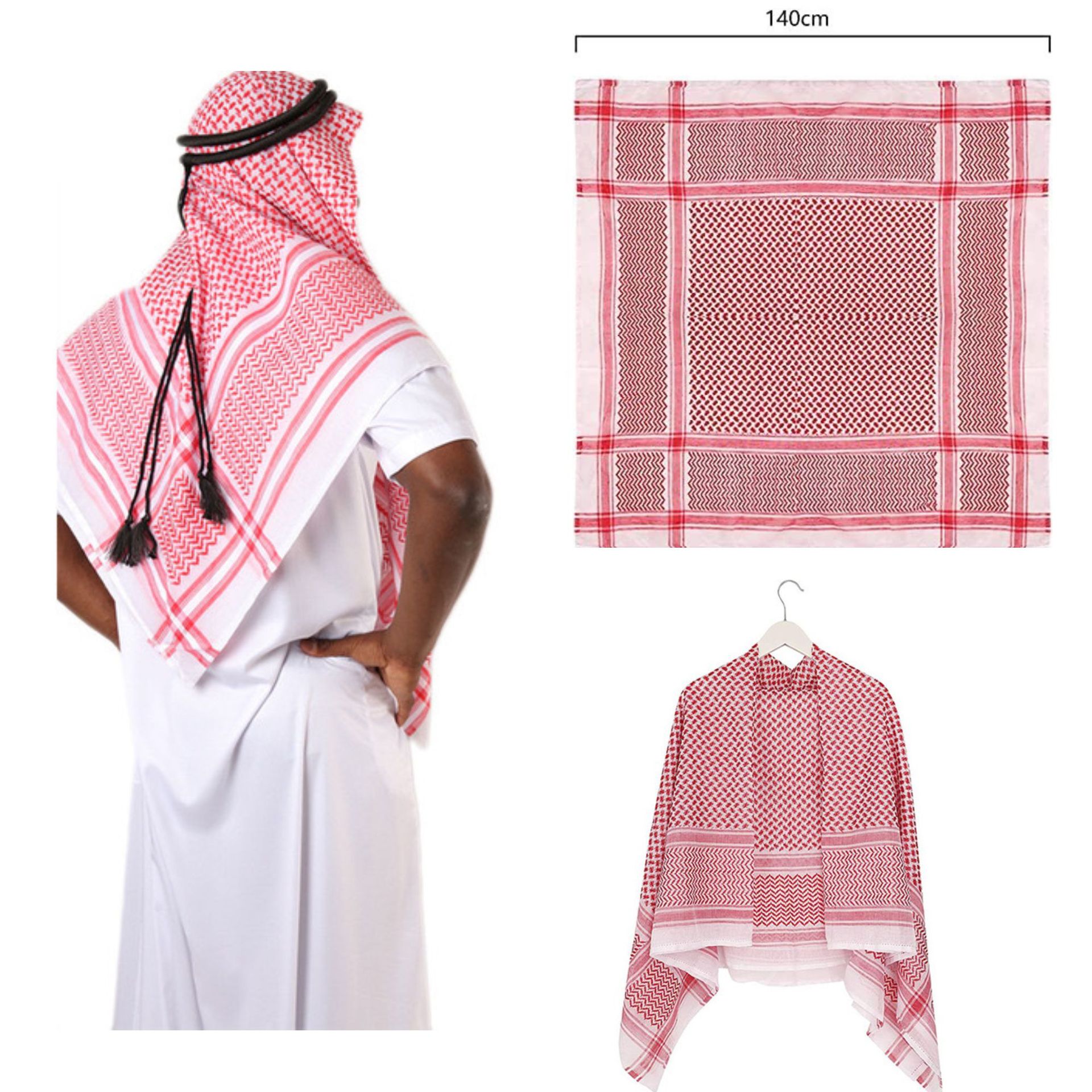 Arab Turban Jacquard Arabic Square Male Dubai Middle East Muslim Saudi Cross-Border Wholesale Factory Direct Sales Item Picture