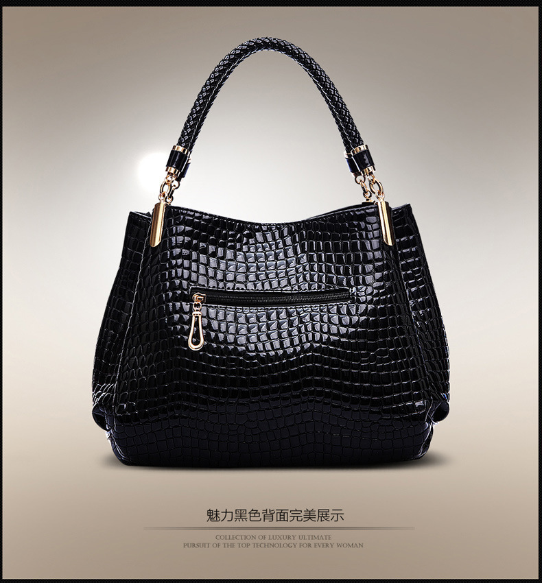欧美范外贸成熟气质鳄鱼纹石头纹手提包女包跨境轻奢腋下包箱包皮具男士手提袋详情7