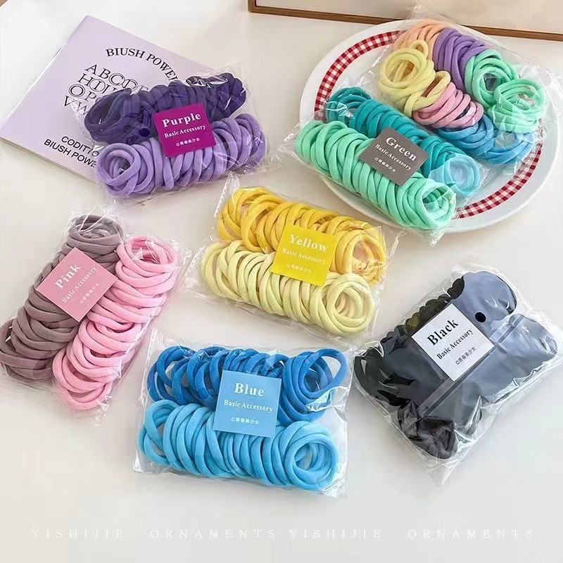 The popular hair-non-damaging hair band rubber band for women, a new Korean student style with high elasticity, 50 pieces pic 7