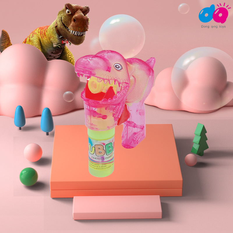 Automatic inertial lighting, children's outdoor toys, cartoon dinosaurs, bubble guns, cross-border foreign trade supplies, set up stalls at night markets Application Scenario
