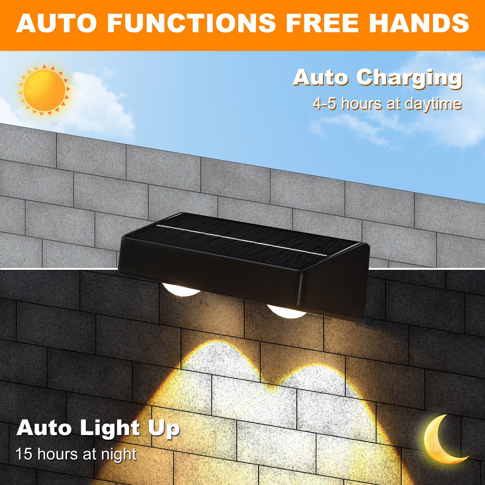 Nueva llegada solar crossover especial valla al aire libre pared luz paso oscuridad auto luz patio