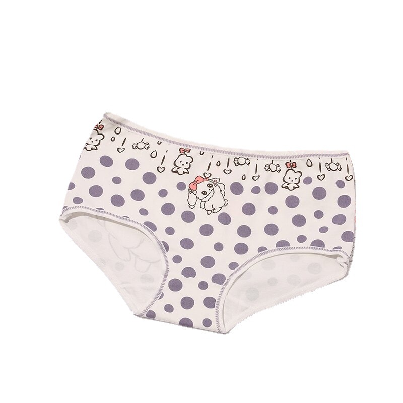 Japanese simple cartoon girl style lovely middle waist students buttock underwear women triangle underwear wholesale cotton Item Picture