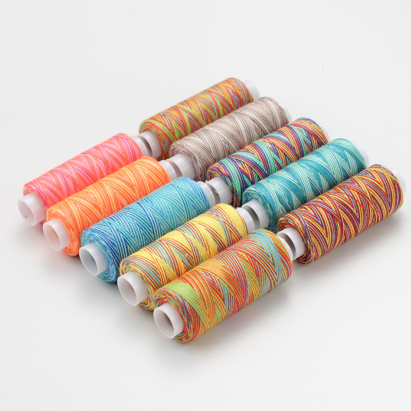 家用402小轴缝纫线 DIY手工缝纫线针线套装 彩色涤纶线10色组合