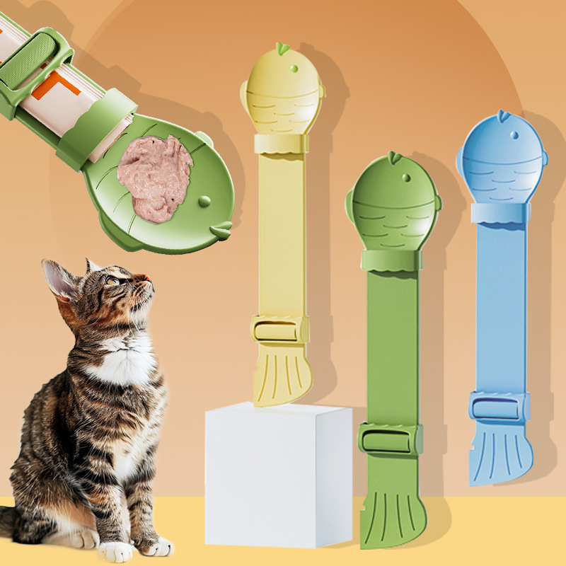 Love Youhui Cat cat strip spoon pet not dirty hands auxiliary long handle general purpose mud scraper dog cat supplies squeezer trumpet full figure