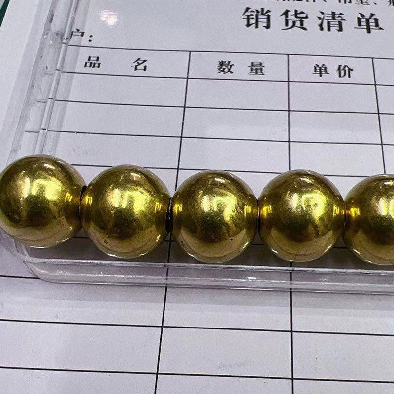 Brass round beads, golden beads, solid hollow smooth copper beads, loose beads, DIY jewelry materials, accessories, spacers, 14*5mm Application Scenario