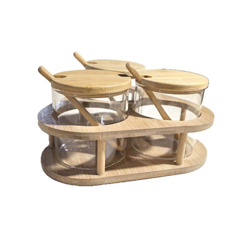 厨房储物/调料瓶/玻璃盐罐/胡芦型有盖玻璃瓶/调料罐白底实物图