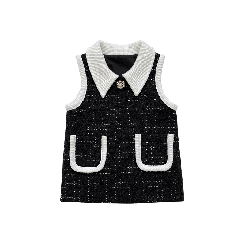 Girls' dress, baby autumn wear 2022 new princess dress, chanel-style vest dress, children's dress, Korean children's clothing Item Picture