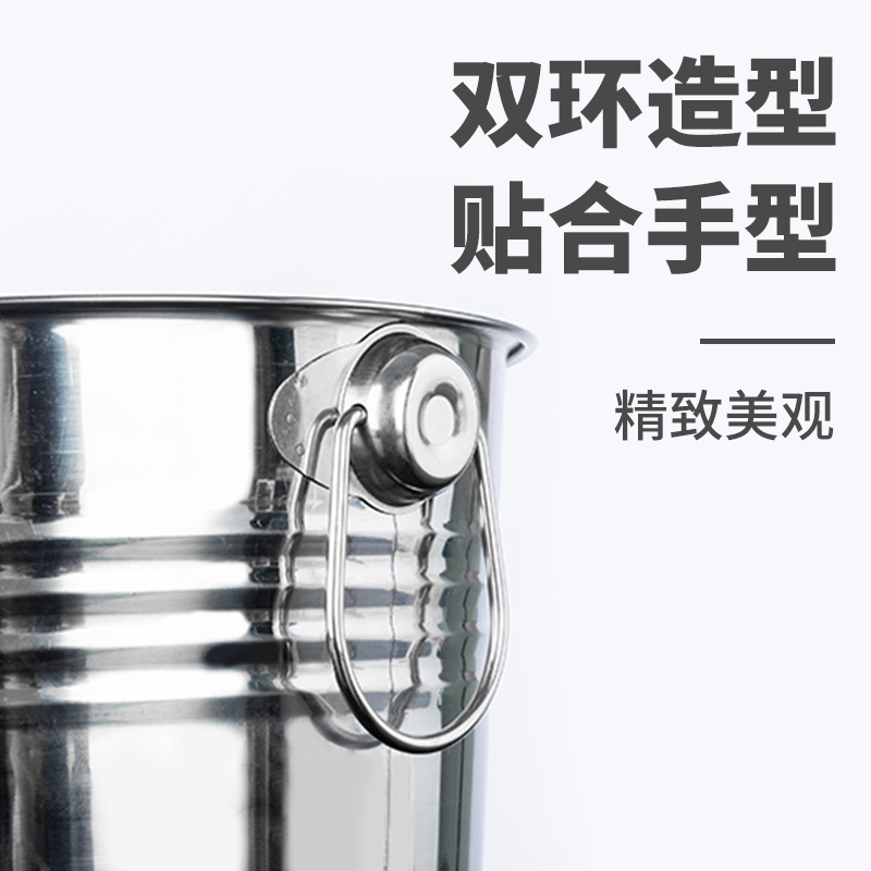 Stainless steel thickened ice bucket, KTV and bar supplies, champagne bucket, commercial ice cube granule bucket, creative beer and wine bucket Specification image