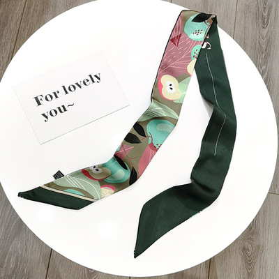 Small silk scarf, ribbon, women's scarf, versatile tie decoration, Korean neckerchief, shirt, hair band, ribbon, thin, narrow and long shirt Application Scenario