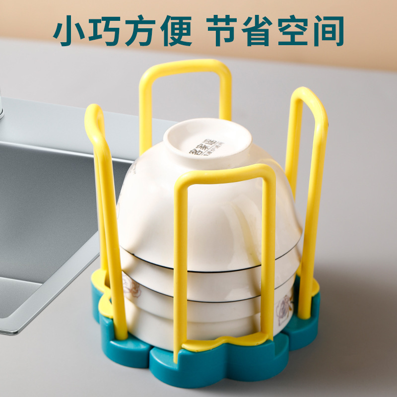 Second-generation extendable draining bowl rack, kitchen draining bowl rack, rotating extendable bowl rack, plastic bowl storage rack Application Scenario