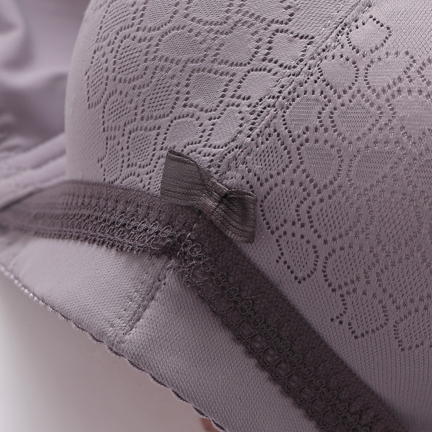 Spring and summer new style without steel rims, color-blocked lace, medium-thick, converging and adjustable breathable lining with three-row buttons details Picture