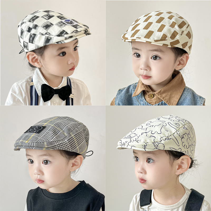 宝宝帽子春秋薄款时尚洋气前进帽儿童贝雷帽可调节鸭舌帽男女童帽