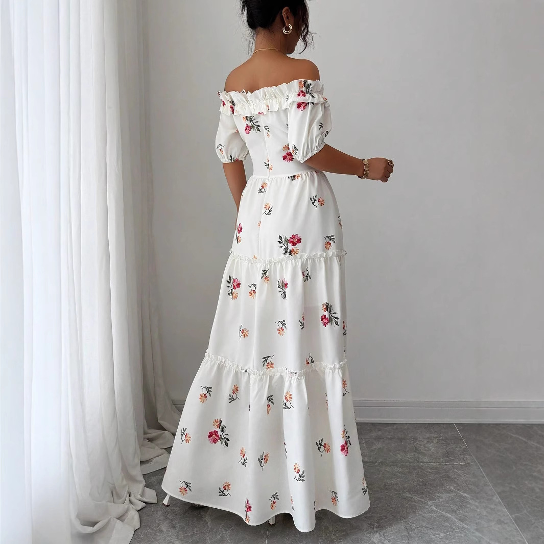 French romantic and gentle style, off-the-shoulder slimming, concealing flaws, elegant and fashionable, commuting, casual, comfortable, charming and retro Specification drawing