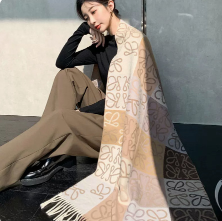 Office Scarf Shawl Dual-Use Air-Conditioned Room Blanket With 2023 New Korean Version Of Warm Luo Jia Brand Neck Specification drawing