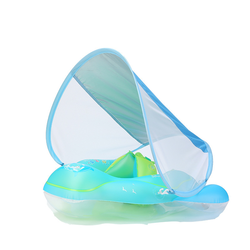 贝儿童充气防侧翻 防后仰游泳趴圈