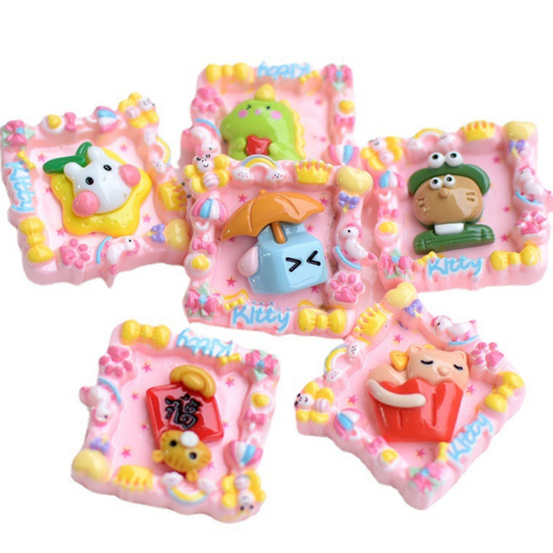 Cartoon Creative Photo Frame Diy Cream Glue Homemade Mobile Phone Case Shoe Buckle Hairpin Resin Accessories Materials Wholesale Item Picture