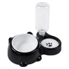 Cat bowl, slanted mouth, dog bowl, cat food bowl, double bowl, stainless steel automatic water refilling, pet bowl, two-in-one drinking and feeding device Item Picture