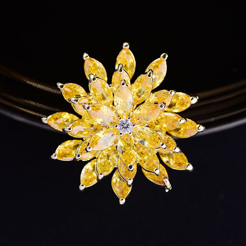 国潮系列高级感轻奢镶锆石胸针时尚大衣西装别针可转动胸针配饰 厂家批发