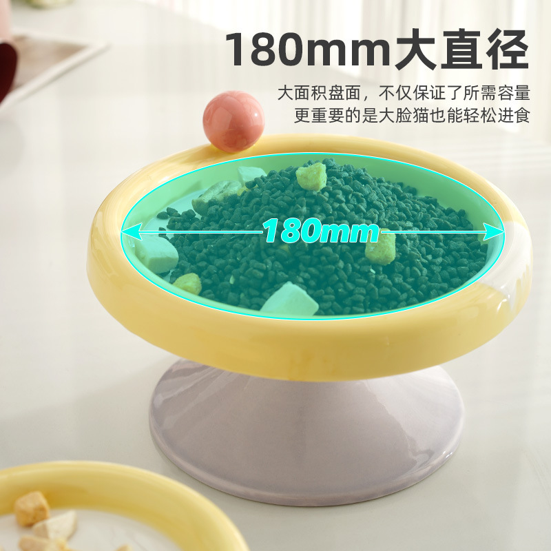 Wholesale Ice Cream Cat Bowl Ice Cream Cat Bowl Double Color Cute Color Cat Pet Small Dog Porcelain Bowl Supplies Specification drawing