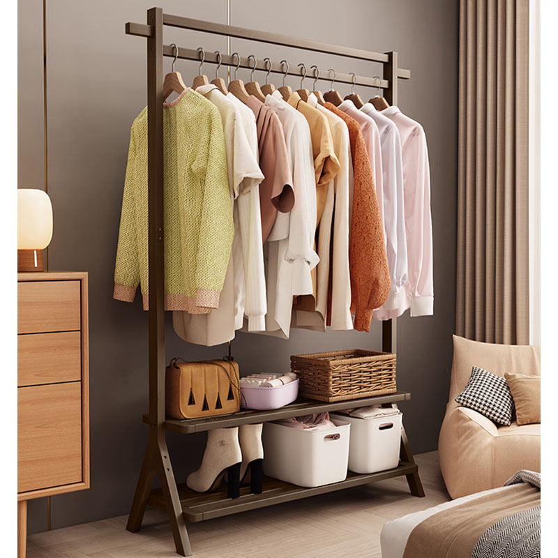 Bedroom Floor Solid Wood Coat And Hat Rack Simple Indoor Accommodation Clothes Rack Simple Clothes Hanging Rod Hanger Specification drawing