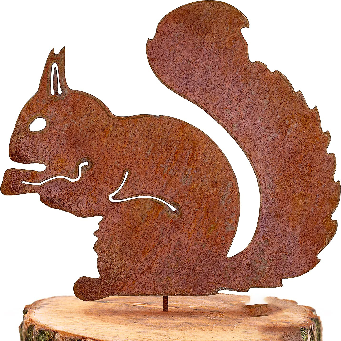 现货庭院户外生锈松鼠创意剪影摆件Rusty Squirrel Sitting Tree详情图5