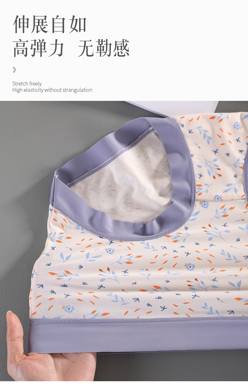 Modal plus-size underwear for women, high waist, 200 pounds, fashionable, breathable, printed, seamless mulberry silk, antibacterial triangle pants for women pic 14