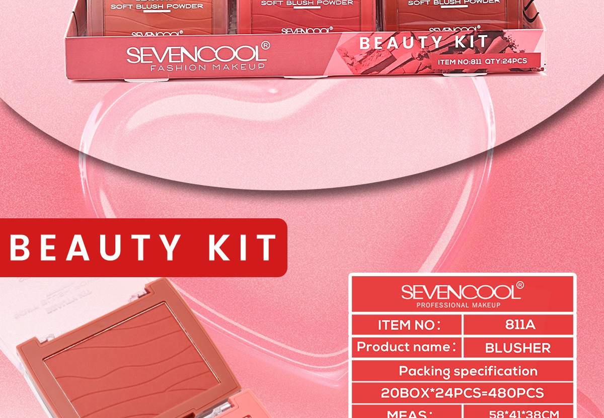 SEVENCOOL Blush matte, long-lasting whitening, easy to apply, blush cosmetics, makeup, nude series, single color blush pic 5