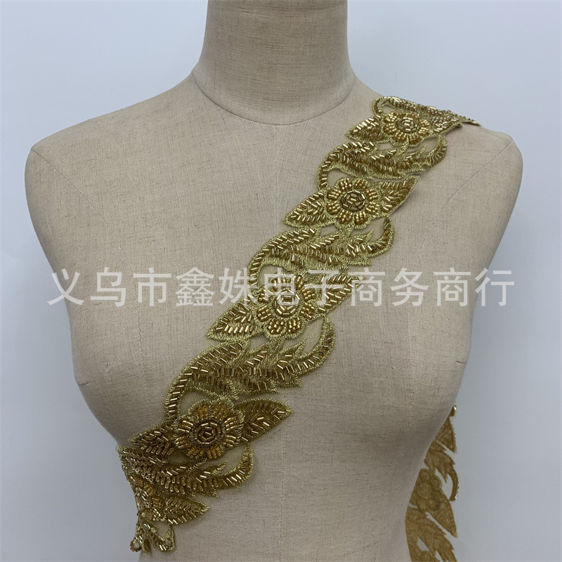 New embroidery, beaded mesh, barcode wedding dress, evening gown, clothing, accessories and accessories details Picture