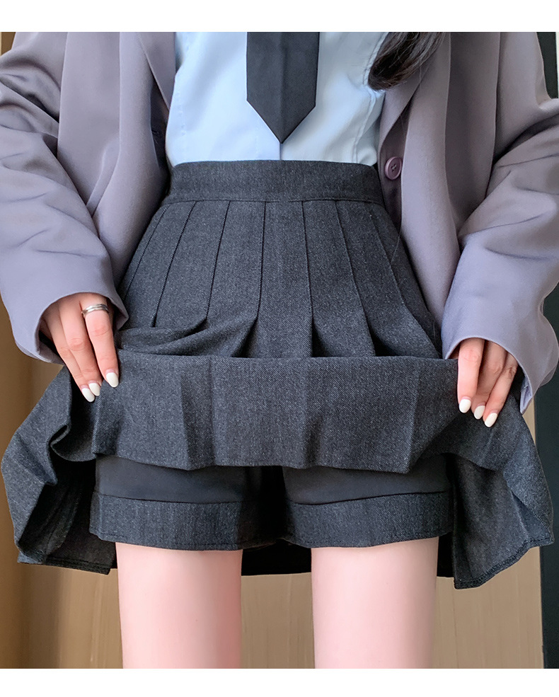New pleated skirt for women in autumn and winter, thickened woolen short skirt, high-waisted Korean A-line slimming, large-sized skirt pic 45