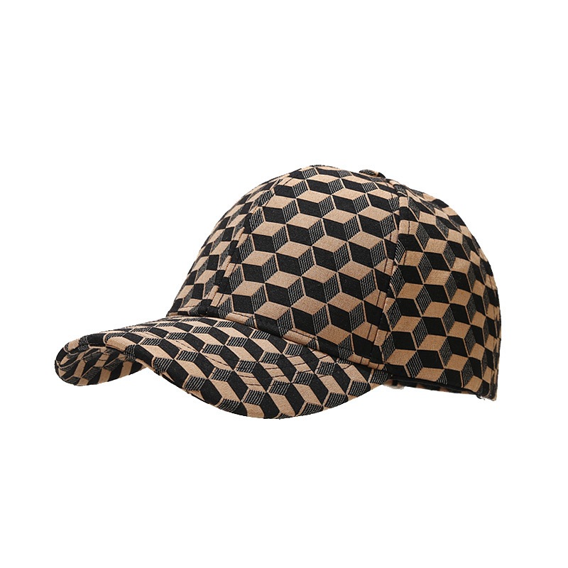 Spring And Autumn New Amazon Hot Three-Dimensional Plaid Pattern Baseball Cap Women's Tide Outdoor Sunscreen Visor Hat Men's Hat Item Picture