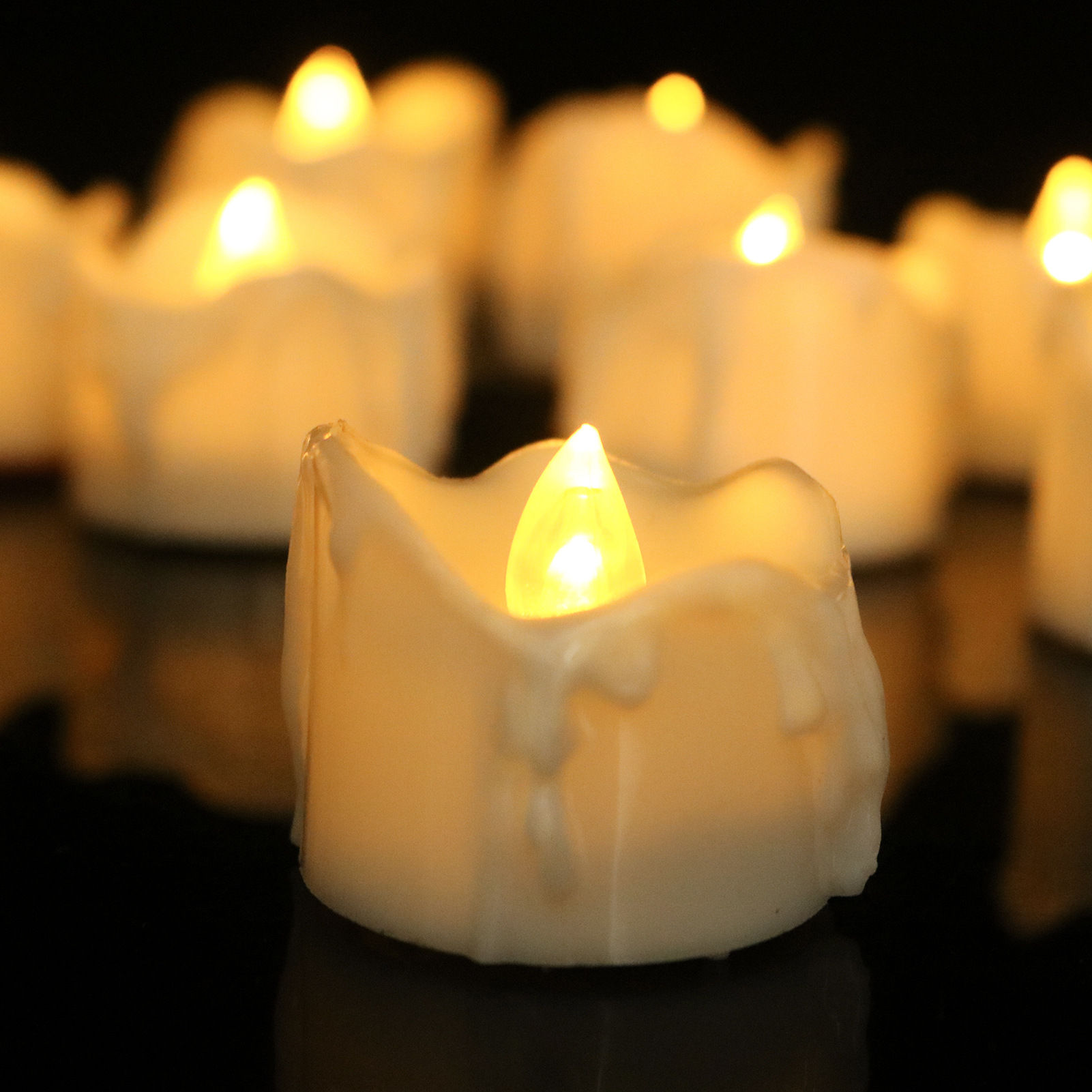 12装跨境LED电子小茶蜡遥控定时流泪圣诞婚礼生日表白装饰蜡烛灯