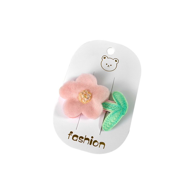 Korean-style gauze little flower children's hair accessory, cute flower girl hair clip, sweet princess bangs broken hair clip headwear Item Picture