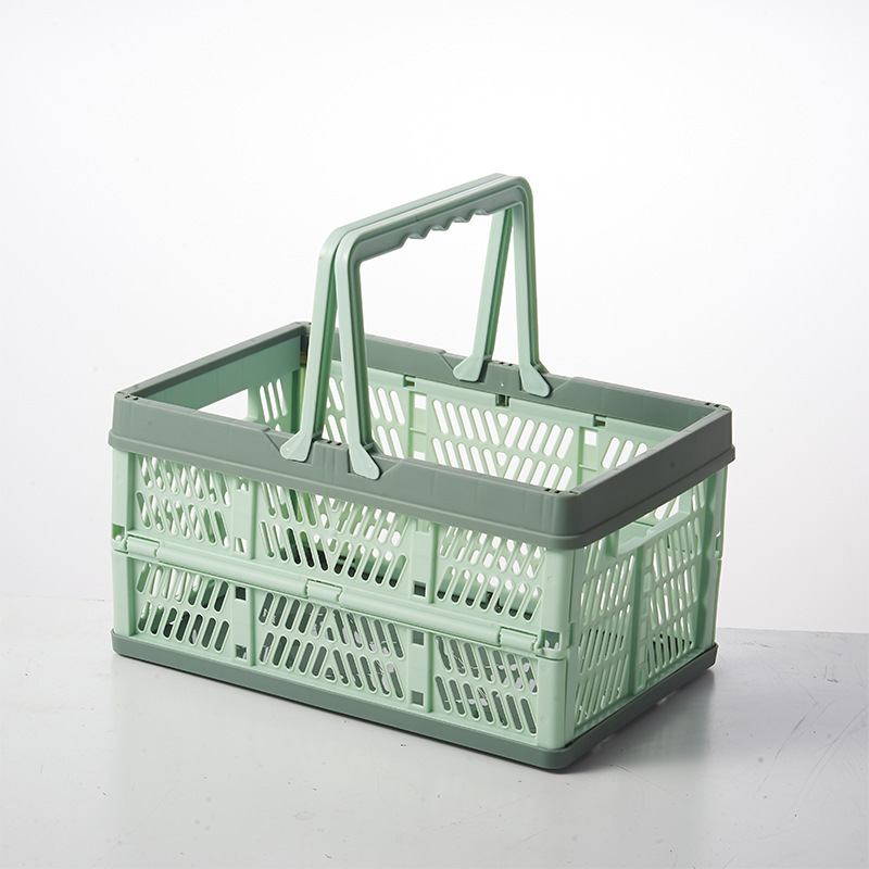 Desktop folding storage basket, snack and stationery organization and storage box, cosmetics and sundries basket Application Scenario