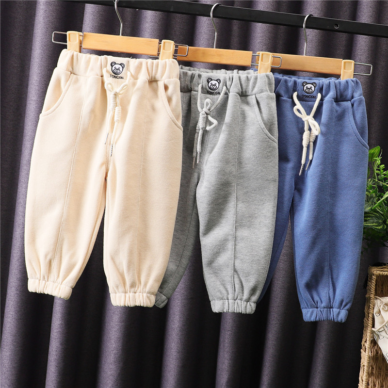 Boys' pants Autumn 2022 new style loose and stylish tapered pants Children's spring and autumn sporty and casual sweatpants trend details Picture